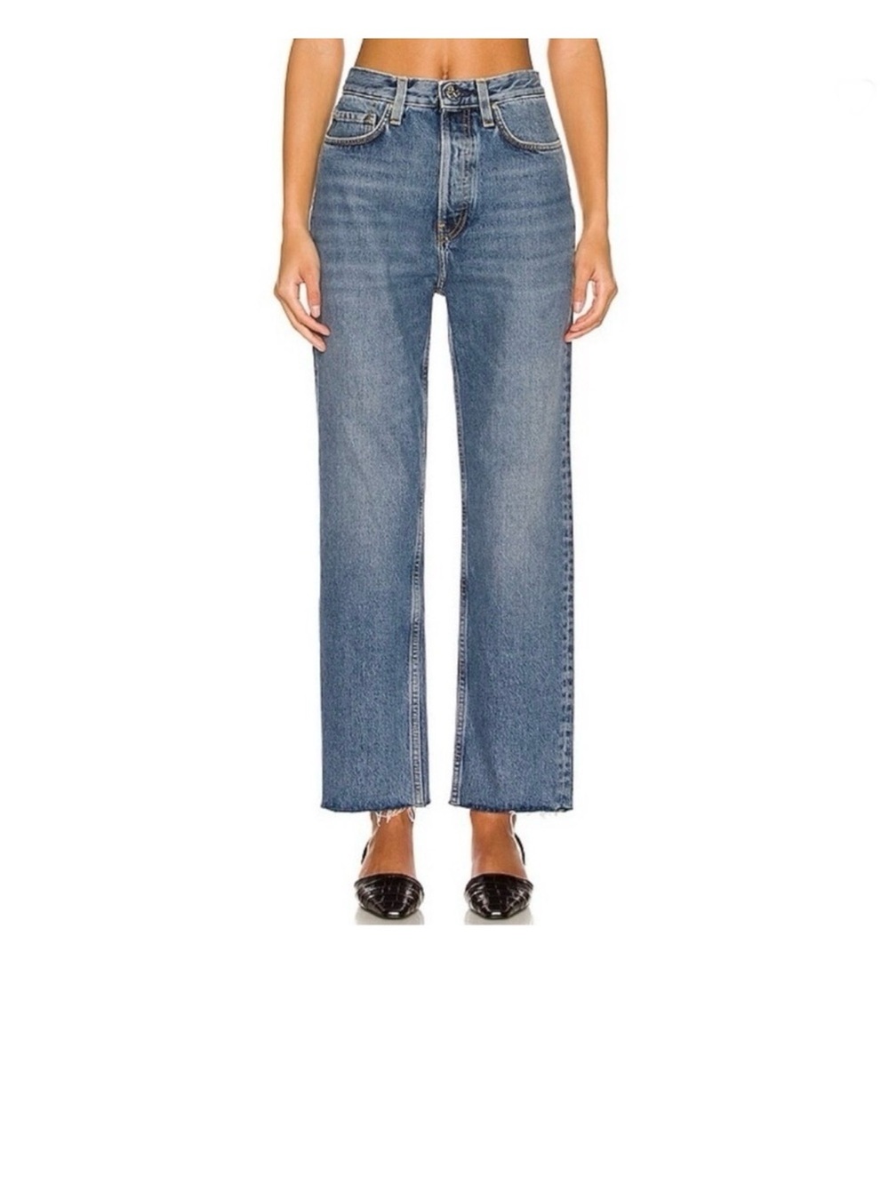 Totême Straight Leg Jeans in Medium Blue Wash